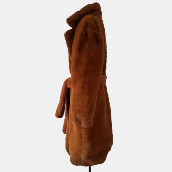 * Host Pick * NWT Forever 21 Camel Faux Fur Coat M - Picture 7 of 11